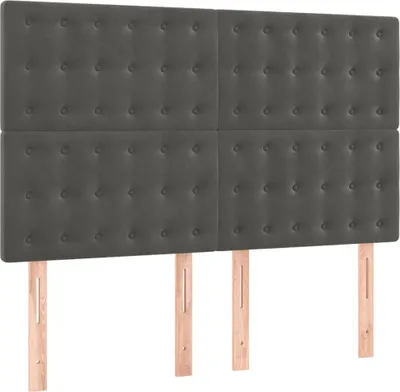 Obrázok produktu pre vidaXL Čelo postele tmavosivé 144 x 5 x 118/128 cm zamat