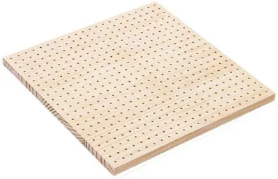 Obrázek produktu pro Dřevěná deska na ruční práce 30 x 30 cm – včetně stojanu a 8 kovových tyčí – ideální pro háčkování čtverců „granny squares“ a háčkování