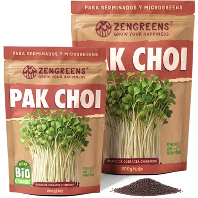 Imagen del producto de ZenGreens® Semillas Eco para Germinar Pak Choi 500 g – Brotes y Microgreens