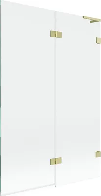 Produktbild von Mexen Lunar L Badewannenwand 2-flügelig rechts 120 x 150 cm, transparent, gold gebürstet - 897L-120-100-55-00-P