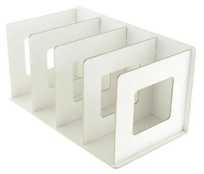 Obrázek produktu pro Police na knihy, stojací, organizér na knihy, dokumenty, CD, DVD, bílá, 34x16x18 cm