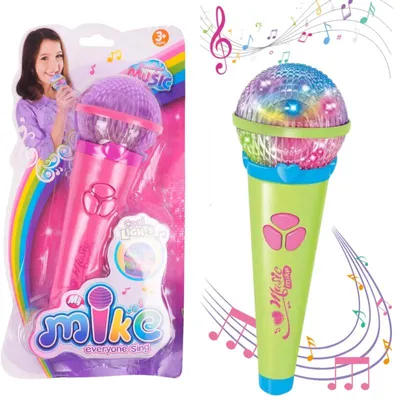 Zdjęcie produktu dla Mikrofon Muzyczny Na Baterie Światło Dźwięk Karaoke Śpiewanie