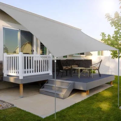 Productafbeelding van Ibenzoa® Zonnescherm, 3 x 4 meter – waterdicht, 99% UV-bescherming, roestvrijstalen D-ringen, verstevigde randen en spanband voor balkon, terras, tuin