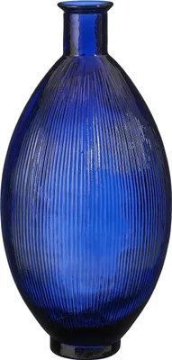 Produktbild von Mica Decorations Firenza Glasflasche - H59 x Ø29 cm - Recyceltes Glas - Dunkelblau