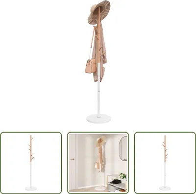 Obrázok produktu pre The Living Store Vešiak na kabáty White 172 cm Práškovo lakované železo