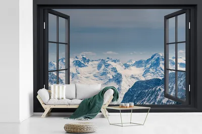 Produktbild von MuchoWow® Fototapete für Wohnzimmer oder Schlafzimmer Wandtapete Vinyl Motivtapete Aussicht - Berg - Landschaft - 360x240 cm - Vinyl-Tapete
