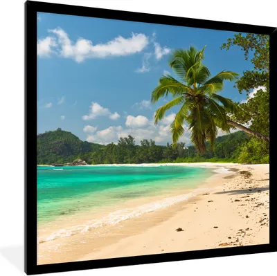Produktbild von MuchoWow® Gerahmtes Poster Tropisch - Insel - Strand 40x40 cm - Poster mit Schwarzem Bilderrahmen Wandposter Rahmen Foto Bilder - Mit Rahmen - Wanddekoration Schlafzimmer