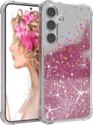 Produktbild von EAZY CASE - Glitzer Hülle kompatibel mit  Samsung Galaxy S24 Plus Glitzer Schutzhülle, Soft Case, Backcover Transparent mit Motiv