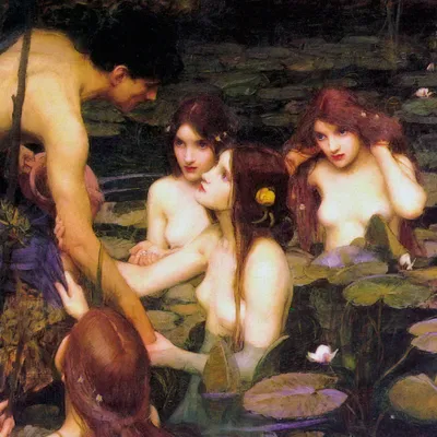 Produktbild von John William Waterhouse Kunstdruck Bild - Hylas Und Die Nymphen, 1896 (70 x 70 cm)
