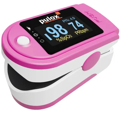 Produktbild von Pulsoximeter Pulox PO-200 Pink zur Messung von SpO2, Puls, PI, Sauerstoffmesser