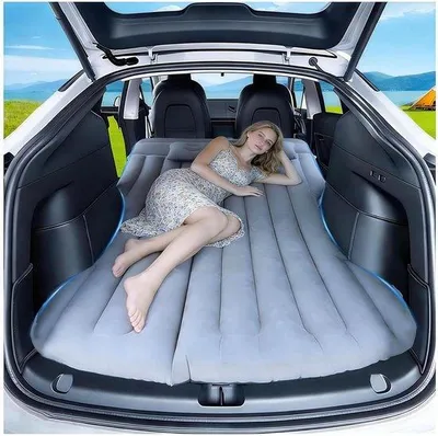 Produktbild von Air Matratze Auto - Aufblasbares Bett - Komfortable Reise - 4 Loose Air Rooms - 195x130x15 cm - Dunkelgrau