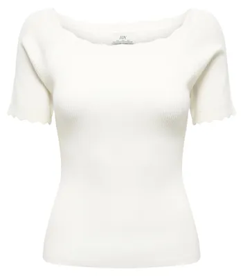 Produktbild von JDYLOU S/S SCALLOP PULLOVER KNT Cloud Dancer L