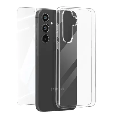 Image de Mayaxess, kit de protection pour Samsung S24 / S25 Housse de protection et film d'écran 9H, transparent
