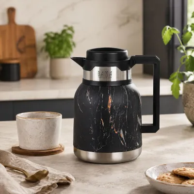 Produktbild von Bama Thermoskanne Lucia 1,5L Marmor Schwarz