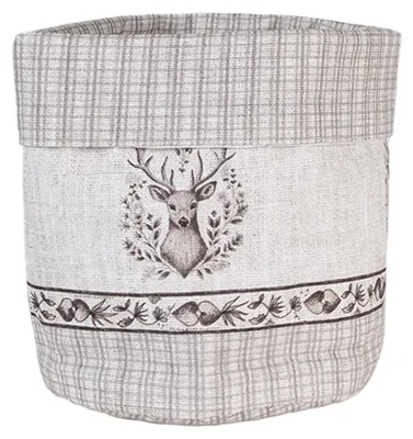 Zdjęcie produktu dla Koszyk na pieczywo Clayre & Eef Ø 15x16 cm Beżowy Bawełniany Jeleń