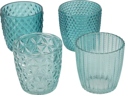 Produktbild von Boltze Windlicht Set Marilu 4-teilig (Blau, Deko-Gläser für Kerzen) 2019848