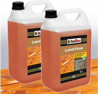 Produktbild von Isolbau  Natur Holzschutz LEINÖL- FIRNIS 10L Gekocht Holzöl Leinölfirnis Holz Möbel Lasur