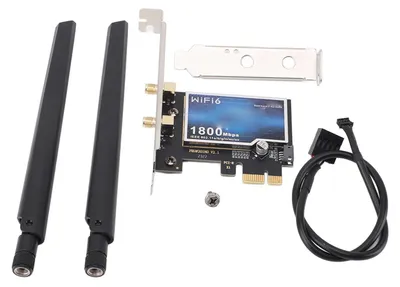 Obrázok produktu pre Bezdrôtová sieťová karta PCIe pre stolné počítače, dvojpásmová gigabitová sieťová karta, bezdrôtový adaptér PCIe s rýchlosťou 1800 Mb/s pre stolné počítače