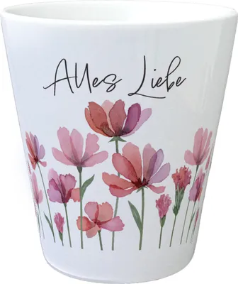 Produktbild von Aquarell Blumen Blumentopf mit Spruch Alles Liebe