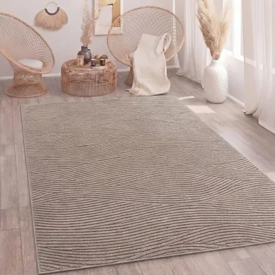 Image de Tapis Paco Home pour salon, à poils longs, style scandinave et bohème, motifs géométriques et abstraits, unis, lavable, dimensions 200x280 cm