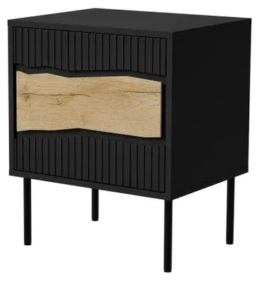 Image de Table de chevet Cama INSERTO, 2 pièces, 50x40x61,5 cm, noir + LED