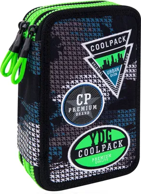 Produktbild von Coolpack Jumper 3 Dreifach-Federmäppchen mit Equipment-Grau-Abzeichen