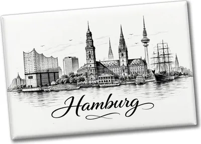 Produktbild von Skyline Hamburg Stadtsilhouette Souvenir Souvenir Magnet