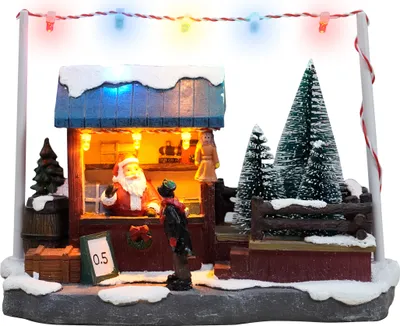 Produktbild von 3.07 Beleuchtete Weihnachtsszene VERKAUFSSTAND WEIHNACHTSMANN - Maße ca. 18,5 x 9,5 x 14 cm