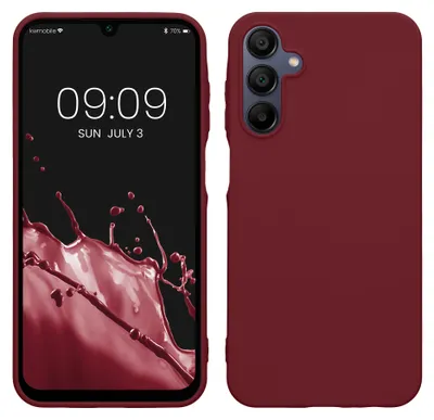 Produktbild von kwmobile Handyhülle für Samsung Galaxy A15 5G Hülle - TPU Case - Kabelloses Laden - Schutzhülle Cover in Bordeaux Violett