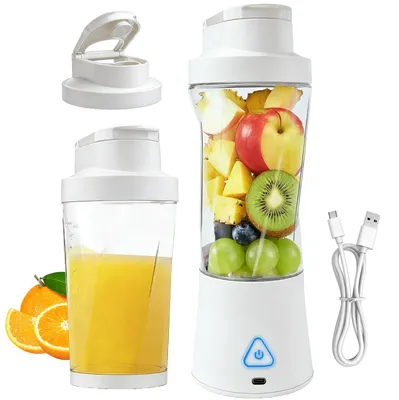 Tragbarer Smoothie-Maker 700 ml, 6 Messer, USB-C, BPA-frei, Weiß