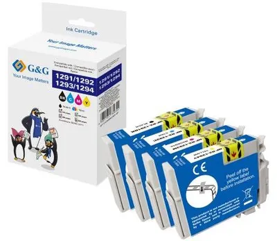 Obrázok produktu pre G&G 14813, Štandardná výťažnosť, Čierna, Azúrová, Purpurová, Žltá, 15 ml, 10 ml, 4 kusov, Viacnásobné balenie