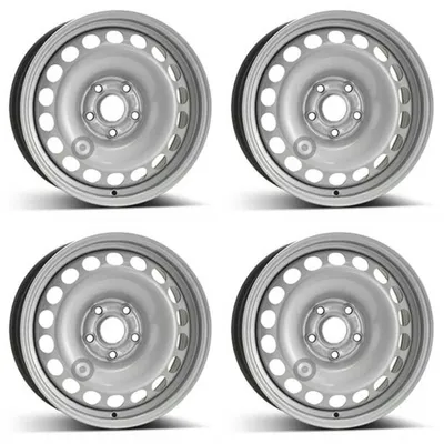 Productafbeelding van 4 stalen velgen, 6.5Jx16 inch, ET33, 5x112 boutgaten, geschikt voor Volkswagen Sharan en Tiguan. Set van 4