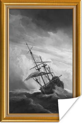 Produktbild von MuchoWow® Poster Kunst - Alte Meister - Liste - Gold 40x60 cm - Plakate für die Wand - Poster Babyzimmer