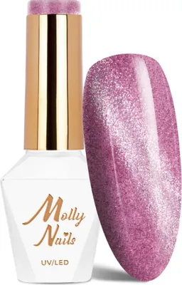 Produktbild von Magnetischer Hybrid-Nagellack mit Katzenaugen-Effekt Cat Eye Womanity Amethyst Molly Nails HEMA/Di-HEMA Free 8g Nr. 443