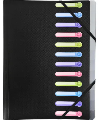 Image de Exacompta 10x Trieur polypropylène 3 rabats 12 compartiments OPAK Noir 55981E