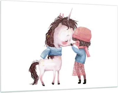 Produktbild von Bilder auf glas - Einteilig - Einhorn Mädchen Kinder - 120x80cm - Glasbilder - Wandbilder - Bilder - zum Aufhängen bereit - Wanddekoration aus Glas - Glas Bilder - Wandbild auf Glas - GAA120x80-4733