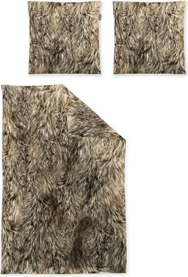 Zdjęcie produktu dla Irisette puszysty bawełniany zestaw pościeli Zobel 8555 naturalny 135 x 200 cm + 1 poszewka na poduszkę 80x80 cm