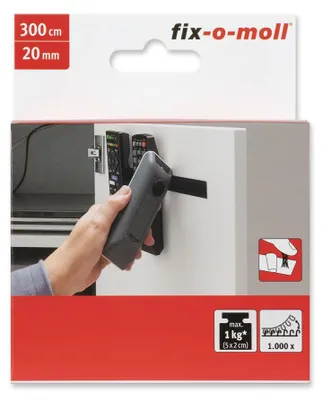 Produktbild von Klettband fix-o-moll selbstklebend 300cm x 20mm schwarz