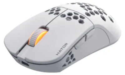 Produktbild von HATOR Stellar Pro Wireless, rechts, Optisch, RF Wireless + Bluetooth + USB Type-A, 26000 DPI, 8 ms, Weiß