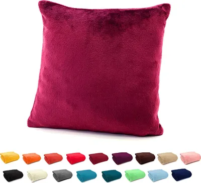 Produktbild von heimtexland ® Flanell Kuschel Kissen Super Soft Plüsch Deko Kissenhülle Typ380 Bordeaux Rot 48 x 48 cm