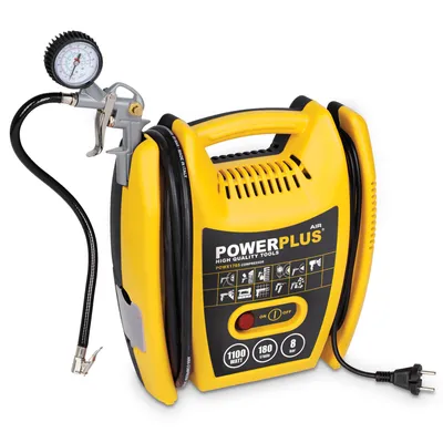 Produktbild von Powerplus Ölfreier Kompressor 1100w 6 Stücke Gelb One Size / EU Plug 220V Gelb One Size