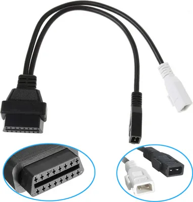Produktbild von D25 Bolwins OBD2 auf OBD1 Diagnose Adapter Kabel 30cm – 16PIN auf 2x2PIN, passend für Audi VW Seat Skoda