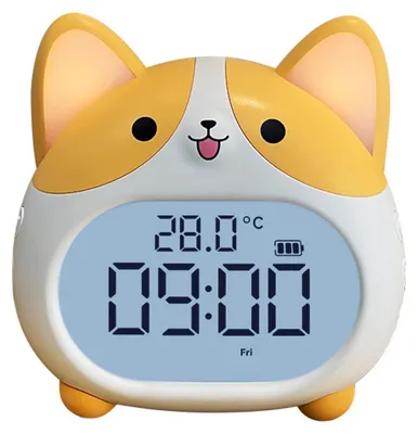 Produktbild von Corgi Kinderwecker mit Nachtlicht, 6 Wecktöne, Schlummerfunktion und Temperaturanzeige