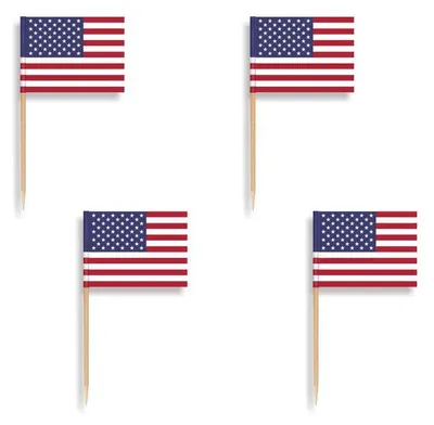 Produktbild von 50 USA Flaggen Party Picker 8cm