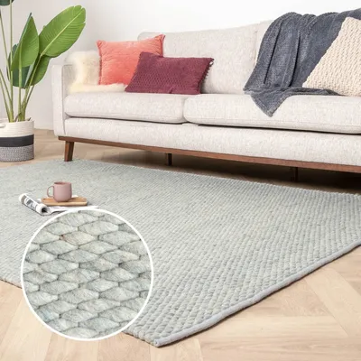 Produktbild von Volero - Wollteppich - Brilliant Mint - 200x300 cm - Wohnzimmer, Esszimmer, Schlafzimmer - Boho, Ländlich, Modern