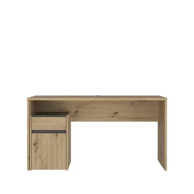 Produktbild von MODULTRICK Schreibtisch, gerade – Eiche/Dunkelgrau – 140 x 52,7 x 72,5 cm