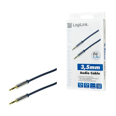 Produktbild von LogiLink CA10150, 3.5mm, Männlich, 3.5mm, Männlich, 1,5 m, Blau