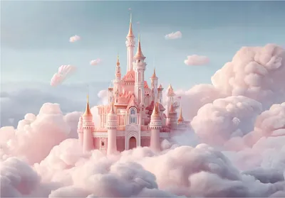 Produktbild von Fototapete Mädchen Märchenschloss Wolken - 250x175 cm - Vliestapete Kinderzimmer - Fototapete Rosa - 15928VX5