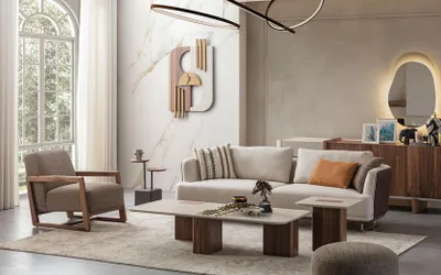 Produktbild von Luxus Sofagarnitur Set Wohnzimmer Sofagarnitur 3+1 Couchtisch Beistelltisch