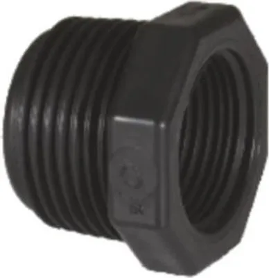 Produktbild von PP Gewindefitting Schwarz PN10 Fittings, Reduzierstück AG 1" x IG 3/4"